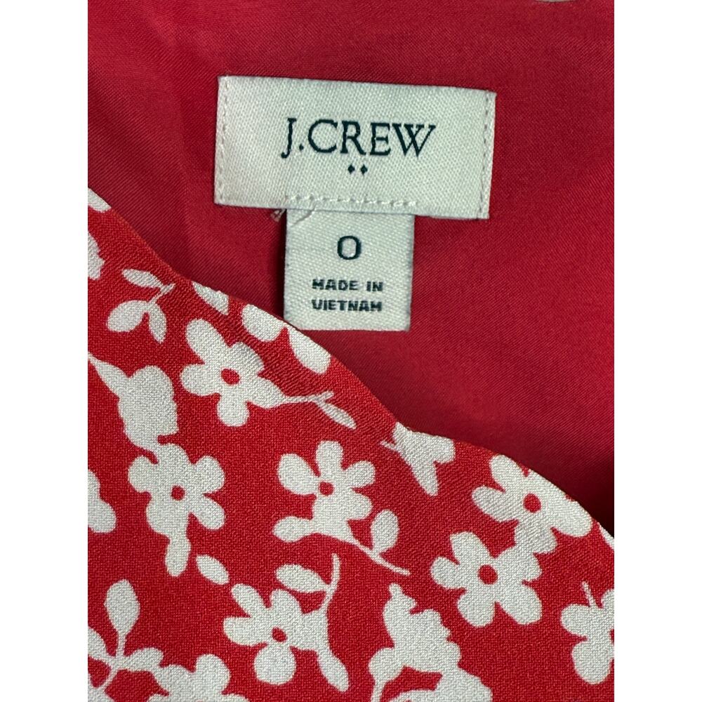 J. Crew Floral Sleeveless Scalloped Neck Back Cami Adjustable Straps Top 0 Red - Picture 7 of 15